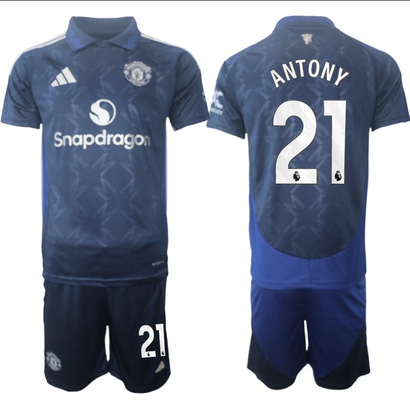 Men 2024-2025 Club Manchester United away blue #21 Soccer Jersey->manchester united jersey->Soccer Club Jersey
